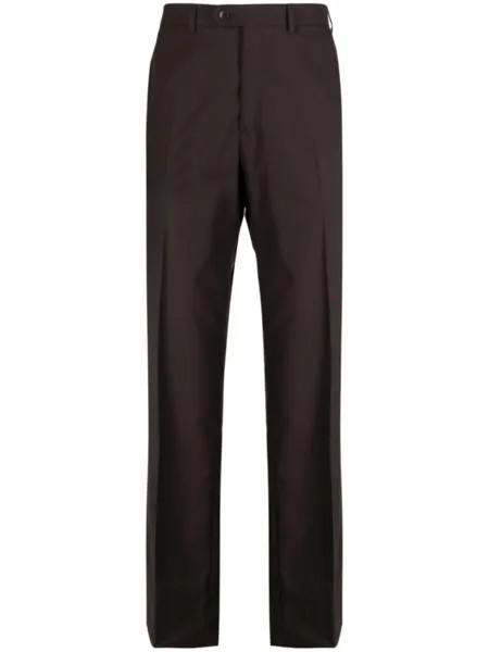 Brioni шерстяные брюки Tigullio средней посадки, коричневый