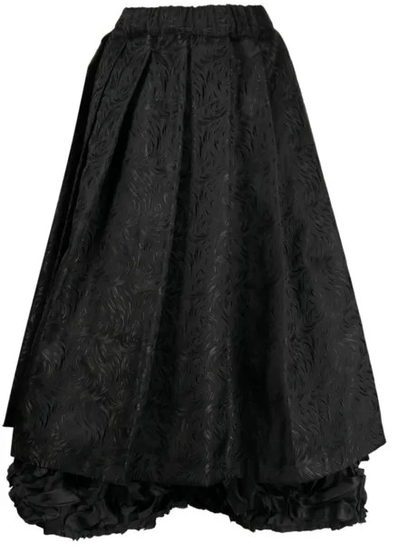Comme Des Garçons Comme Des Garçons wave-pattern A-line skirt, черный