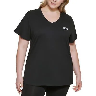 Футболка DKNY Sport Womens Logo Activewear Pullover Top Athletic Plus BHFO 0420
