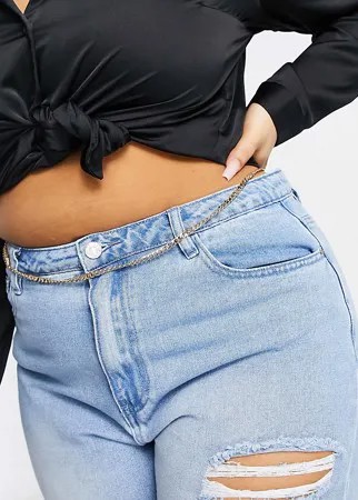 Золотистая цепочка с крупными звеньями на талию ASOS DESIGN Curve-Золотистый