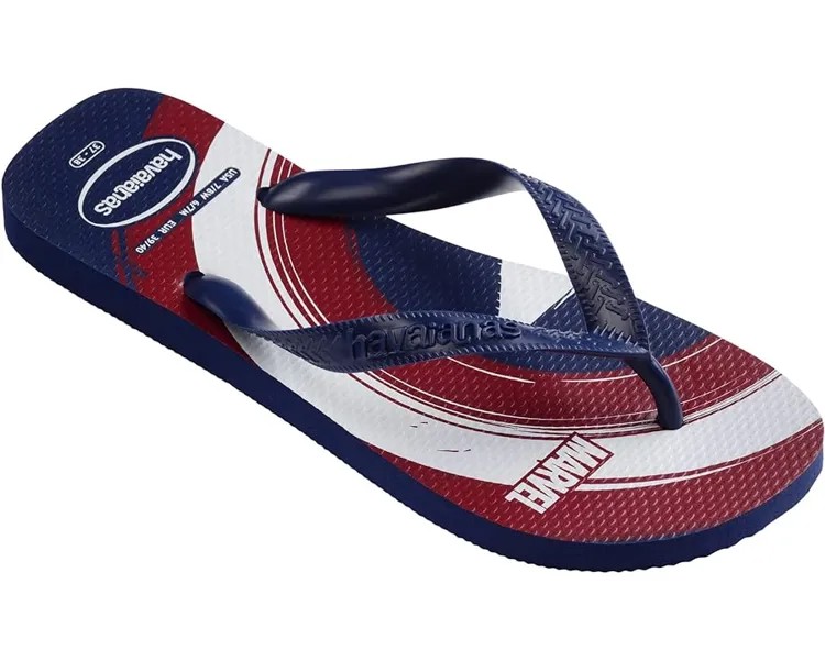 Сандалии Havaianas Top Marvel Logomania Flip Flop Sandal, цвет Navy Blue/Navy Blue