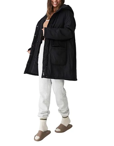 Черное пальто-парка с объемным утеплителем Cotton:On-Черный цвет