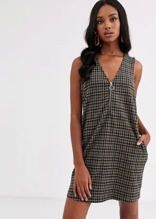 Сарафан в клетку на молнии Vero Moda-Мульти