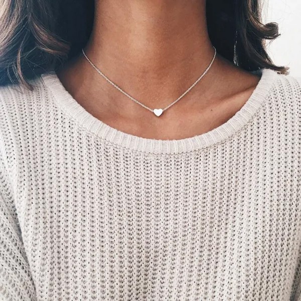 Yousheng изобразительных женщин Любовь Сердце Drop Кулон Choker Clavicle цепь ожерелье ювелирные изделия Очарование