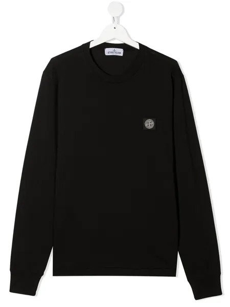 Stone Island Junior толстовка с нашивкой-логотипом