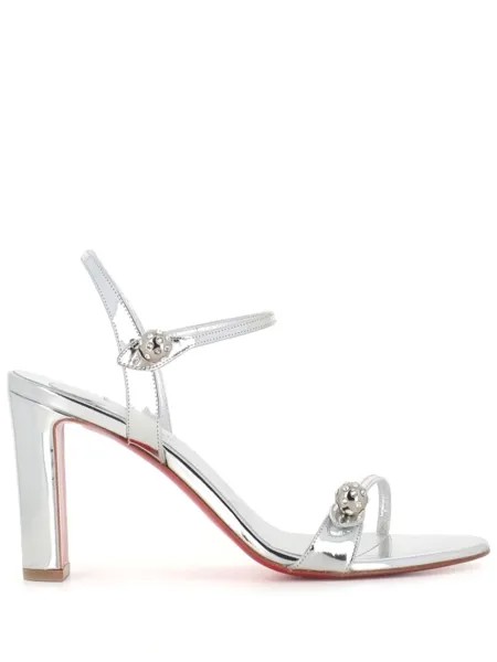 Christian Louboutin сандалии кожаные Atmospheria 85 мм, серебристый