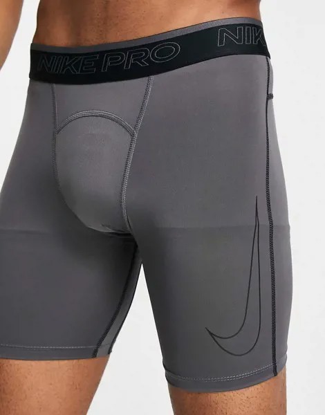Серые базовые шорты Nike Pro Training Dri-FIT-Серый