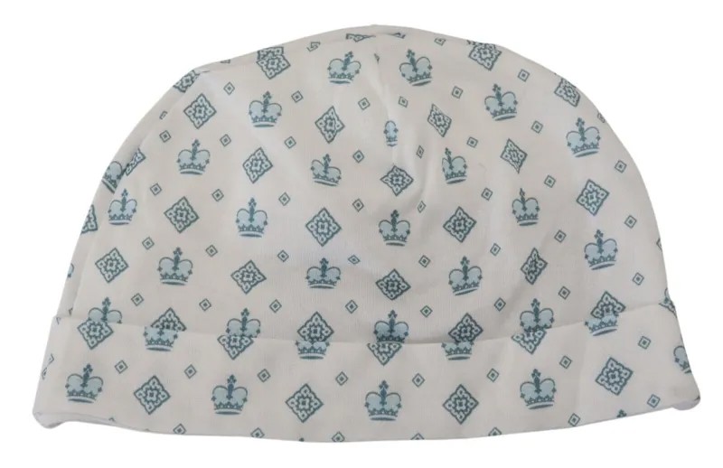 DOLCE - GABBANA Детская шапка из хлопка, бело-синяя бандана с принтом s. 12/18 месяцев $450