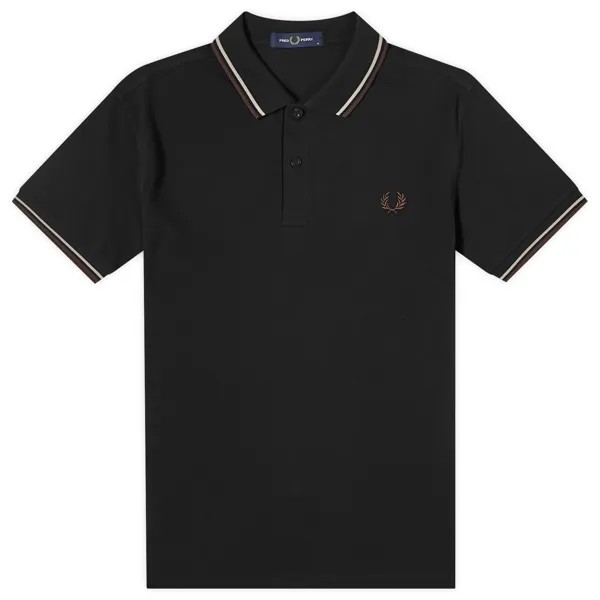 Поло Fred Perry Twin Tipped Polo, цвет Black, Warm Grey & Brick