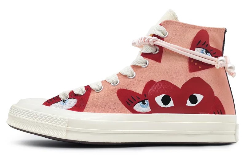 Cdg X Chuck Taylor All Star Canvas Shoes Unisex High-top Red Converse