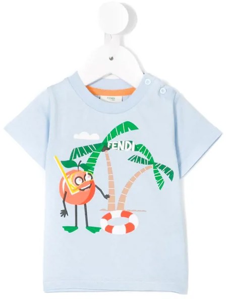Fendi Kids футболка с принтом пляжа