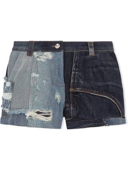 Dolce & Gabbana Kids джинсовые шорты в технике пэчворк