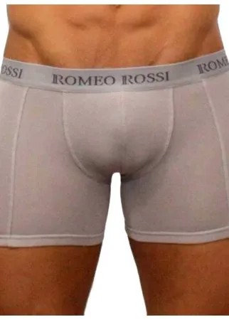 Romeo Rossi Трусы боксеры с классической посадкой с профилированным гульфиком, размер S, серый
