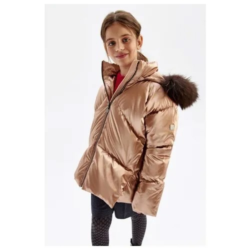 Зимняя куртка с натуральным мехом, Pulka, PUFWG-126-20111-715, Размер 134, Цвет Беж мокко