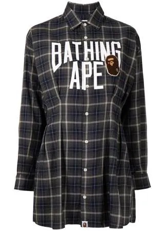 A BATHING APE® платье-рубашка в клетку