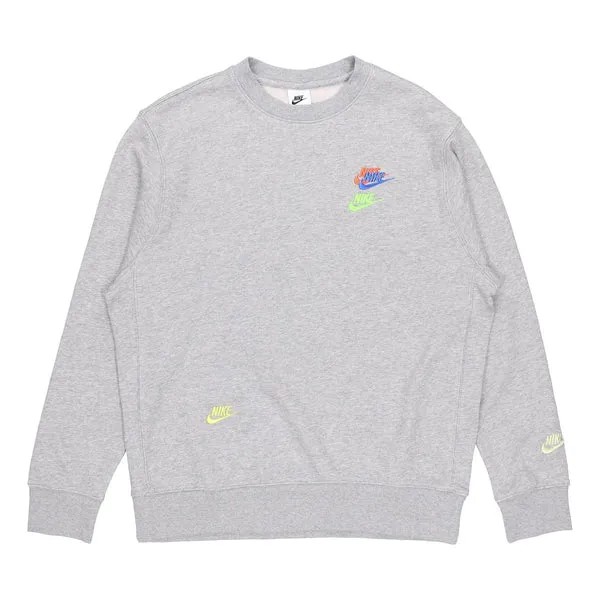 Толстовка Men's Nike Contrasting Colors Logo Round Neck Pullover Autumn Gray, серый