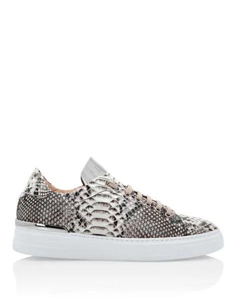 КРОССОВКИ LO-TOP СЕРЕБРЯНЫЕ $URFER PYTHON Philipp Plein, мультиколор