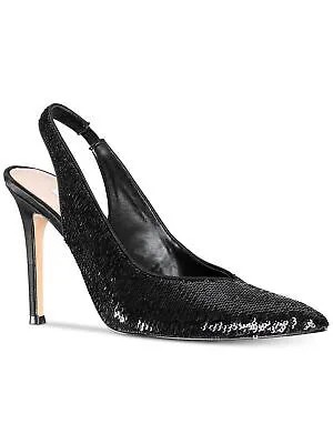 NINA Женские черные эластичные блестки Dalisha Stiletto Slip On Leather Slingback 5 M