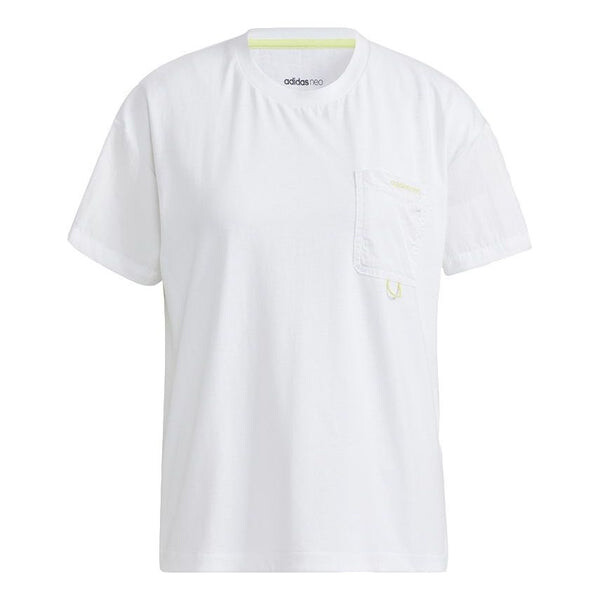 Футболка neo july tee 4 нагрудных кармана спортивная круглая горловина короткий рукав Adidas, белый