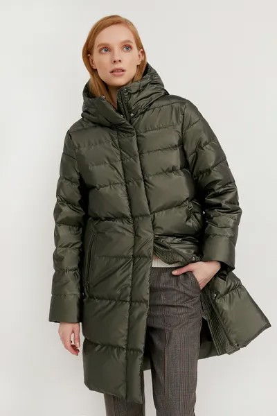 Утепленное пальто женское Finn Flare W20-32002 зеленое M