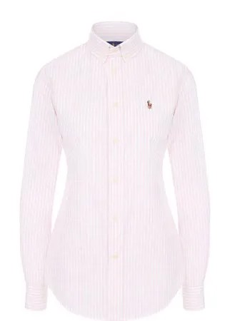 Приталенная хлопковая блуза в полоску Polo Ralph Lauren
