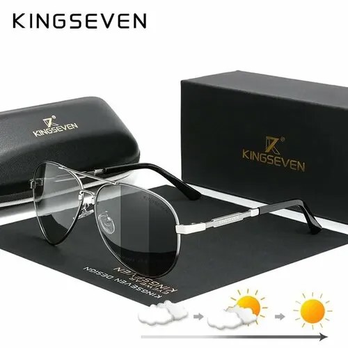 Солнцезащитные очки KINGSEVEN, черный/серебристый