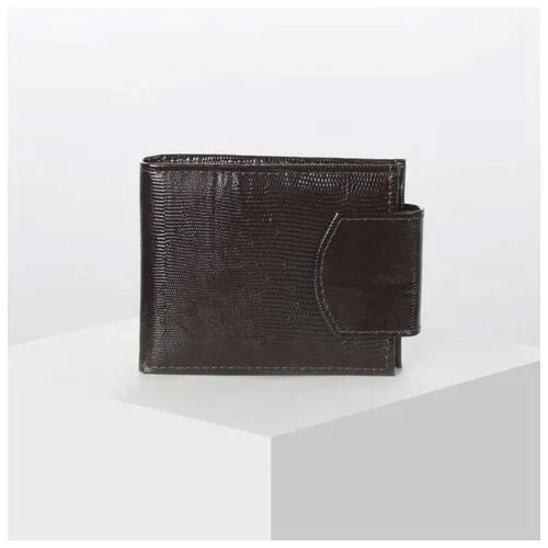 Кошелек Mikimarket, натуральная кожа, под рептилию, отделения для карт и монет, коричневый, красный
