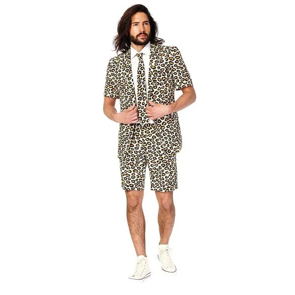 Мужской костюм с галстуком приталенного кроя OppoSuits, леопардовый