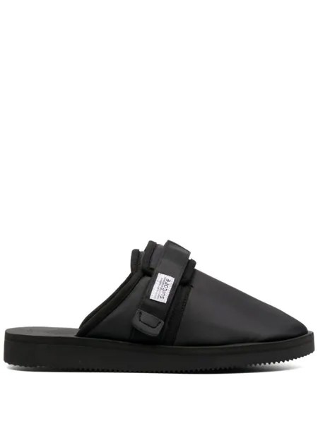 Suicoke слиперы с нашивкой-логотипом, черный