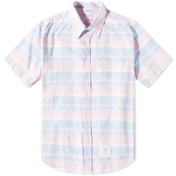 Рубашка Thom Browne Short Sleeve Button Down Madras Check Shirt