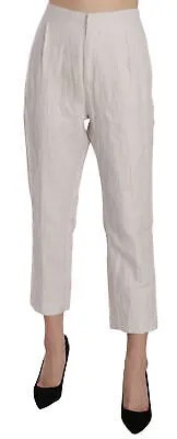 Брюки DONDUP Белые прямые укороченные брюки с высокой талией IT44/US10/L Рекомендуемая розничная цена 300 долларов США