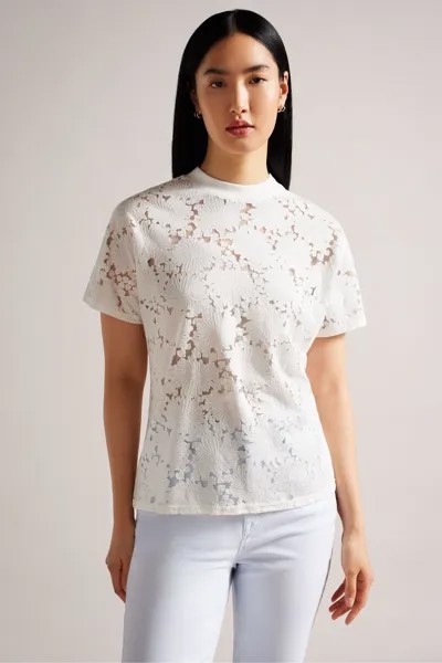 Белая свободная футболка Maralo с отросшими рукавами Ted Baker, белый