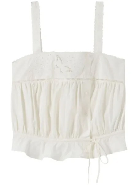 Claudie Pierlot топ с вышивкой англ., белый