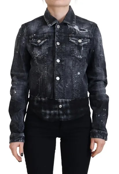 Куртка DSQUARED2 Женская серая хлопковая стираная джинсовая куртка IT38/US4/XS 1210usd