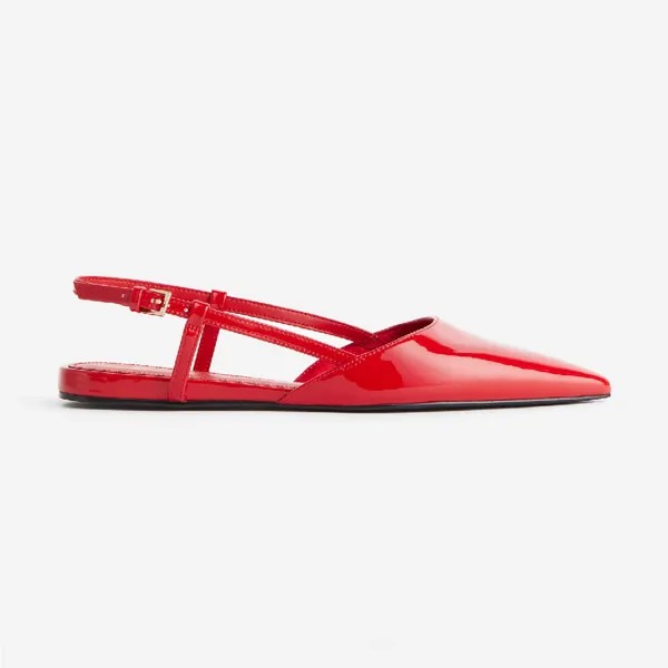 Балетки H&M Slingback, красный