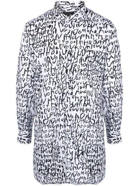 Длинная рубашка с абстрактным принтом Comme des Garçons Homme Plus, белый