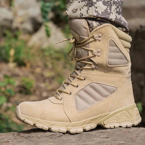 Из коровьей замши армии США кожаные сапоги пустыни Тактическая Военная Боевая Для мужчин женские ботинки с застежкой-молнией сбоку