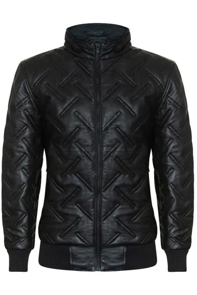 Кожаная стеганая куртка-бомбер - Goiania Infinity Leather, черный