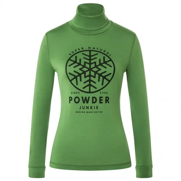 Лонгслив Super Natural Women's Powder Junkie Turtle, цвет Willow Brough/Deep Forest