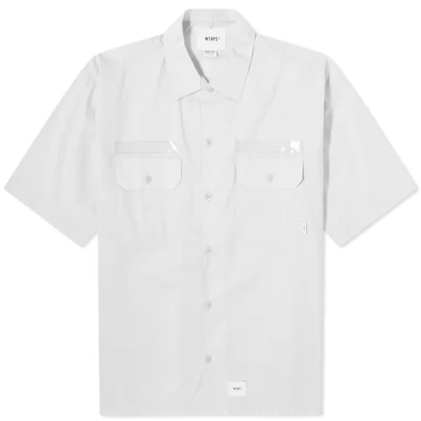 WTAPS 03 WTVUA Рубашка с коротким рукавом и принтом на спине, серый