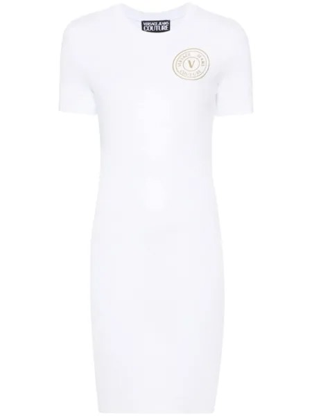 Versace Jeans Couture платье-футболка с логотипом, белый