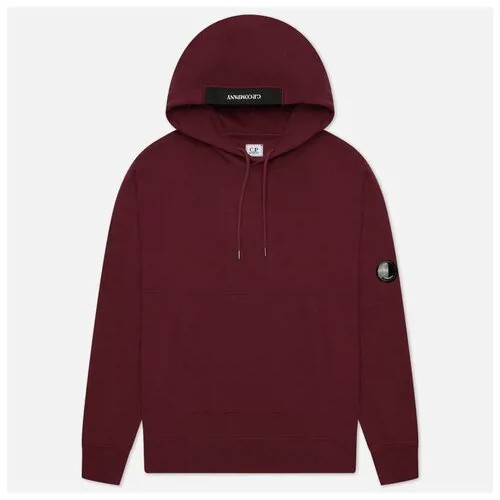Мужская толстовка C.P. Company Logo Hoodie Diagonal Raised Fleece бордовый, Размер S