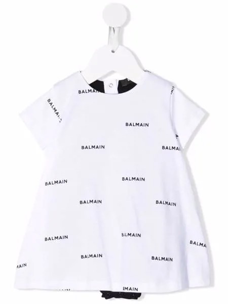 Balmain Kids платье с логотипом