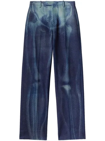 Off-White джинсы Body Scan строгого кроя, синий