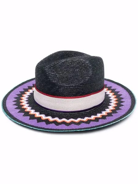 Missoni соломенная шляпа в стиле колор-блок