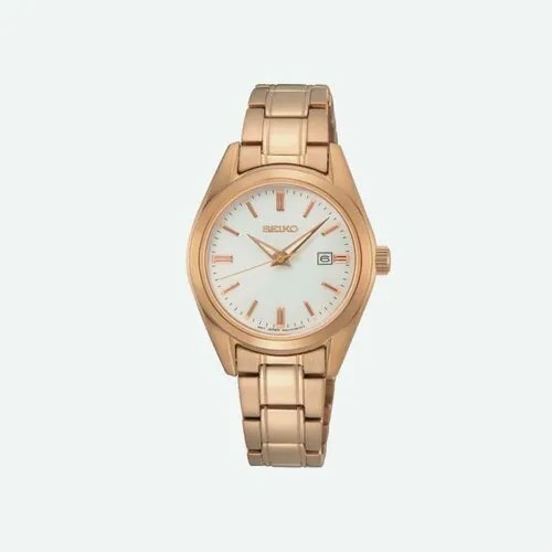 Наручные часы SEIKO Seiko - SUR630P1 Классические женские часы 3 кварцевые сферы, золотой