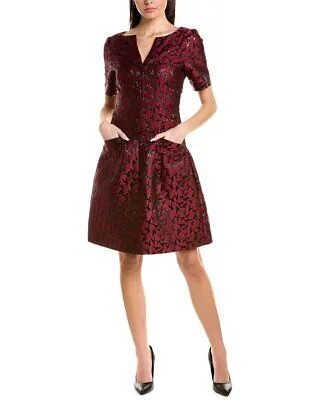 Платье миди из смесового шелка Oscar De La Renta женское красное 4
