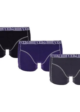 DIM Набор трусов боксеры EcoDIM Fashion с профилированным гульфиком, 3 шт., размер 3, черный/серый/фиолетовый