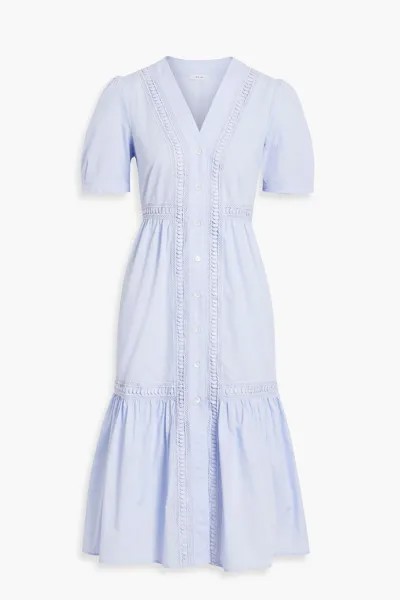 Платье миди Emilia из органического хлопка и поплина с отделкой крючком IRIS & INK, синий