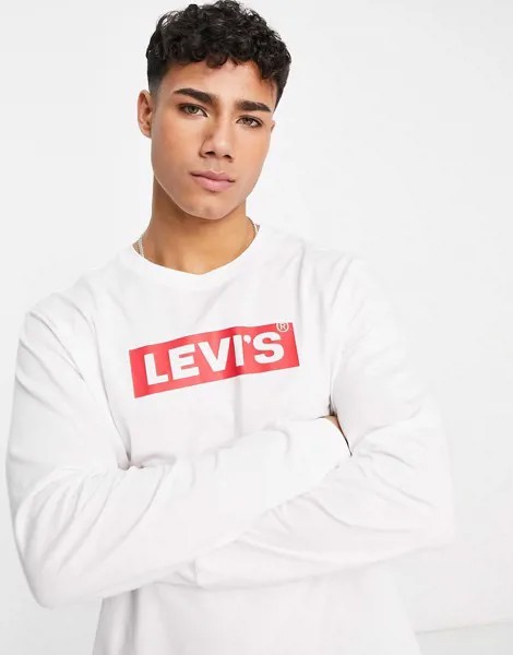Белый лонгслив с логотипом-ярлыком Levi's